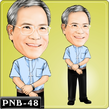 男生人像Q版漫畫PNB-48 神父Q版畫